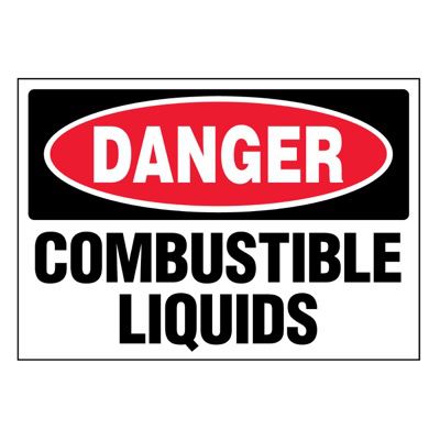 Super-Stik Signs - Danger Combustible Liquids