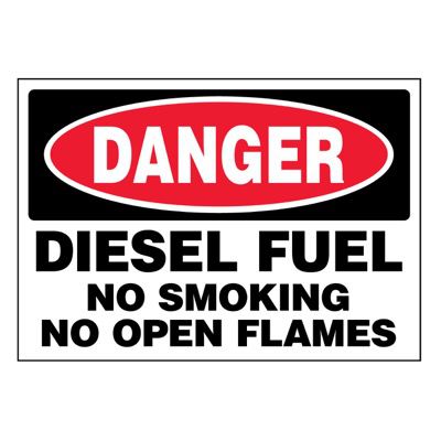 Super-Stik Signs - Danger Diesel Fuel No Smoking