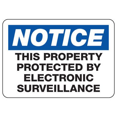 Property Protected By Electronic Surveillance Sign