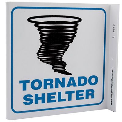 Tornado Shelter L-Style Sign