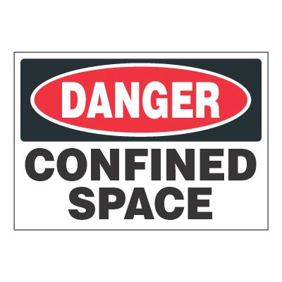 ToughWash® Adhesive Signs - Danger Confined Space