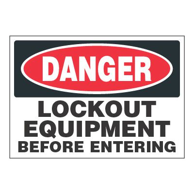 ToughWash® Adhesive Signs - Danger Lockout Equipment