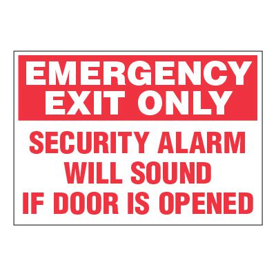 ToughWash® Adhesive Signs - Emergency Exit Only