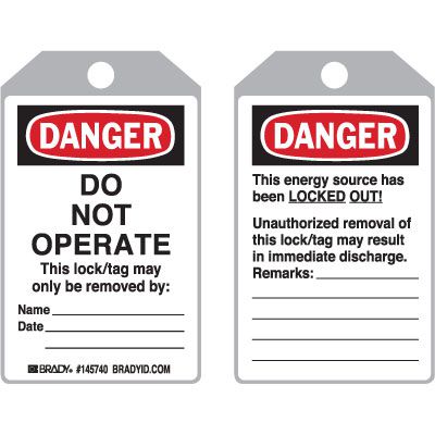 ToughWash™ Lockout Tagout Tags - Danger Do Not Operate