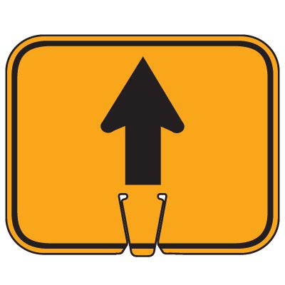 Plastic Traffic Cone Signs- Arrow Up