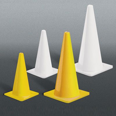 White & Yellow PVC Traffic Cones
