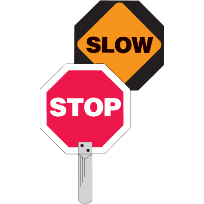 STOP/SLOW - 18" H x 18" W Aluminum Engineer-Grade Traffic Control Paddle