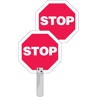 STOP/STOP - 18" H x 18" W Aluminum Engineer-Grade Traffic Control Paddle