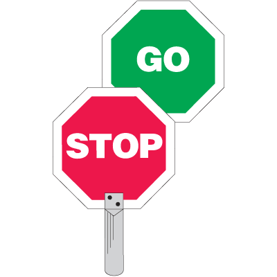 STOP/GO - 18" H x 18" W Aluminum Engineer-Grade Traffic Control Paddle