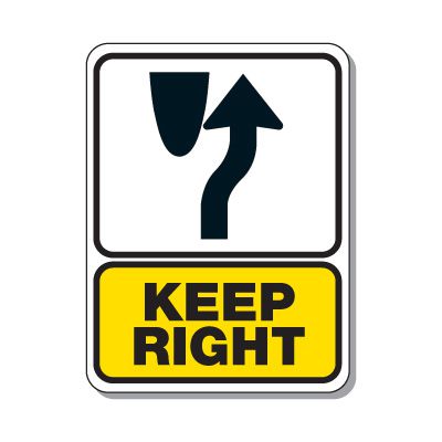 Traffic Pattern Sign - Keep Right Sign