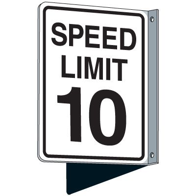 Flanged Traffic Speed Limit 10 Sign