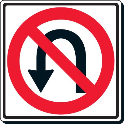 No U-Turn Sign - No U-Turn Symbol