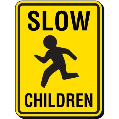 Slow Children Traffic Signs
