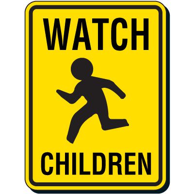 Watch Children Pedestrian Sign