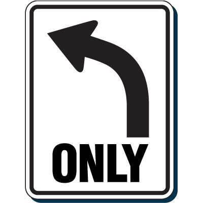 Curve Ahead Sign - Left Only