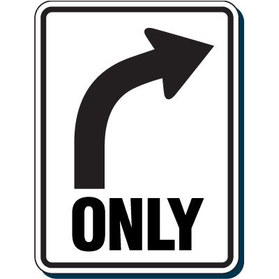 Curve Ahead Sign - Right Only