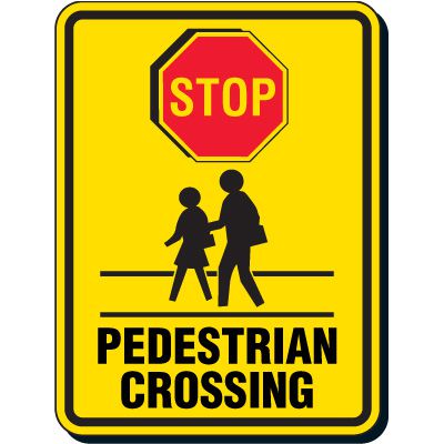 Stop Pedestrian Crossing Sign