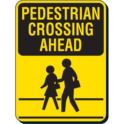 Pedestrian Crossing Ahead Sign