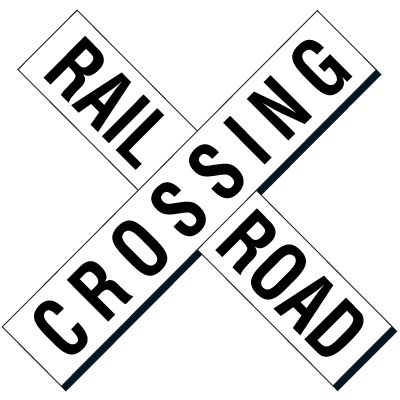 Railroad X Crossing Sign