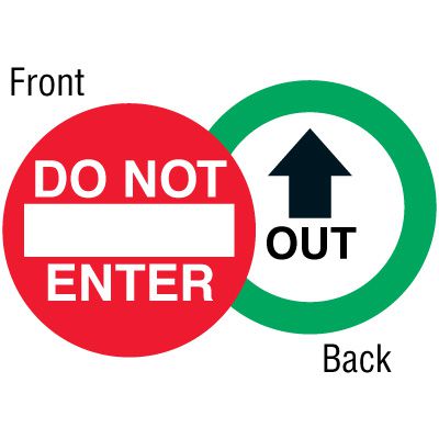 Out Two-Sided Door Label