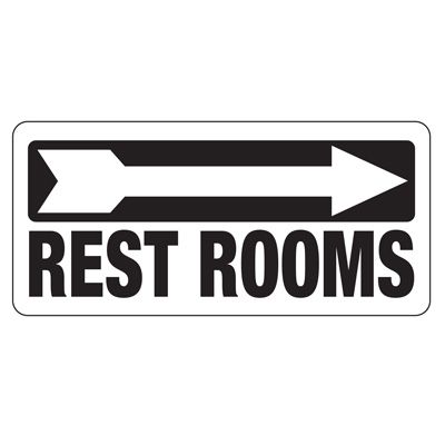 Restrooms With Right Arrow Sign
