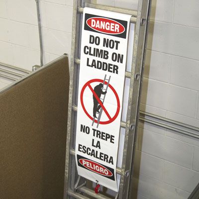 Ladder Guard - Do Not Climb On Ladder (Bilingual)