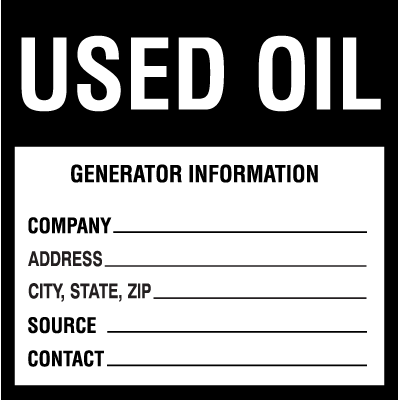 Drum Labels - Used Oil