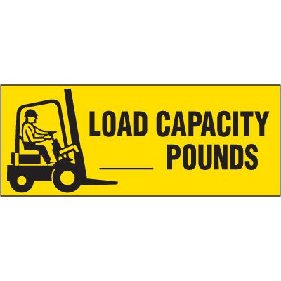 Load Capacity Forklift Label