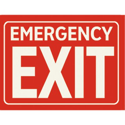 Photoluminescent Emergency Exit Sign