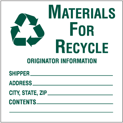 Waste Sort Labels - Materials For Recycle