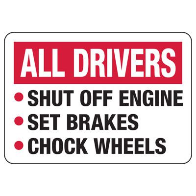 All Drivers Safety Rules Sign