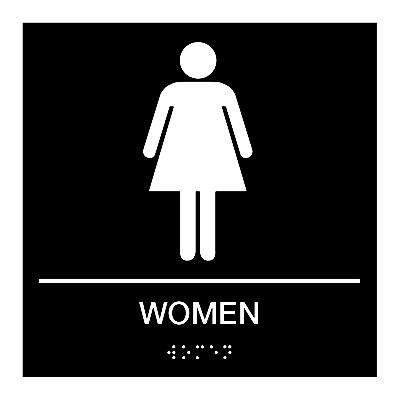 Women - ADA Braille Restroom Sign