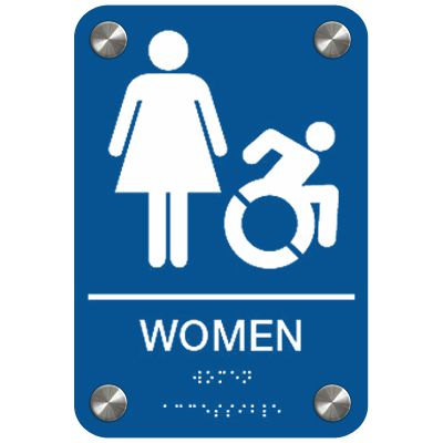 Premium ADA Restroom Signs - Women & Dynamic Accessibility