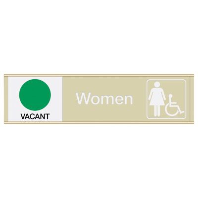 Women W/ Accessibility Vacant/Occupied - Engraved Restroom Sliders