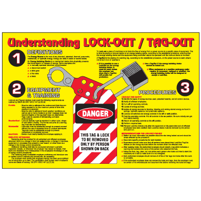 Lockout / Tagout Workplace Safety Wallchart