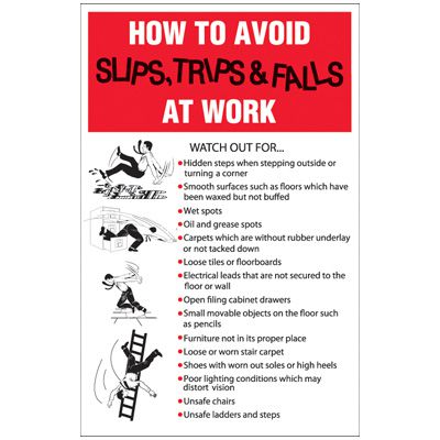 Avoid Slips, Trips & Falls Wallchart