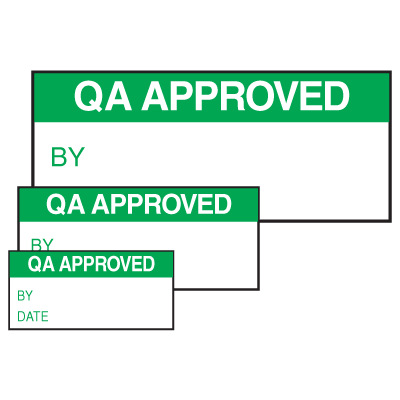 QA Approved By Date Self Laminating Labels