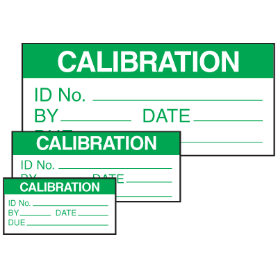 Self-Laminating Labels - Calibration ID No.__By__Date Due__