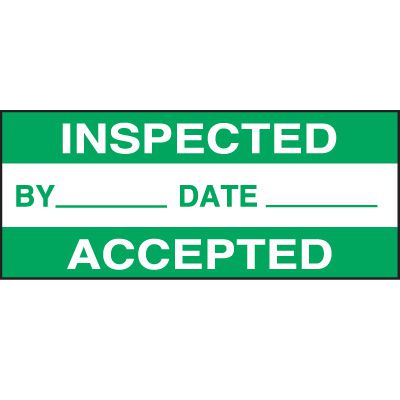 Inspected Accepted Status Labels