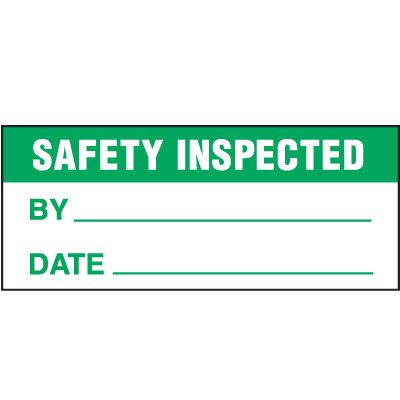 Safety Inspected Status Label