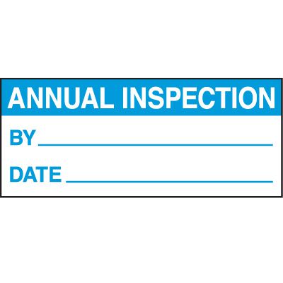 Annual Inspection Status Label