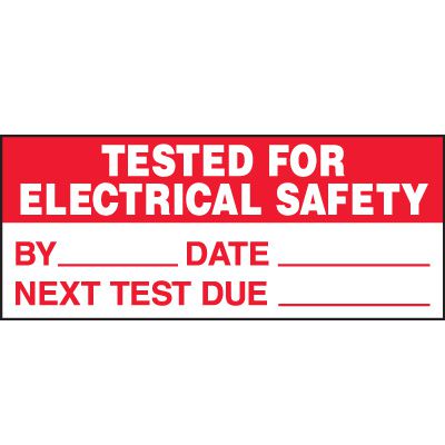 Tested For Electrical Status Labels