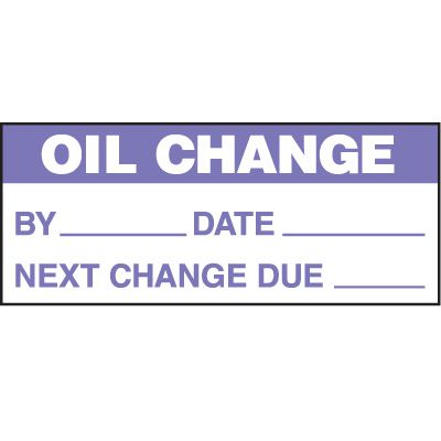 Oil Change Status Label