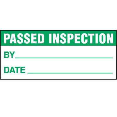 Passed Inspection Status Label