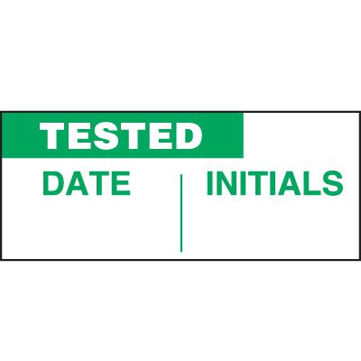 Tested Write-On Equipment Status Labels