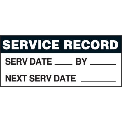 Service Record Status Label