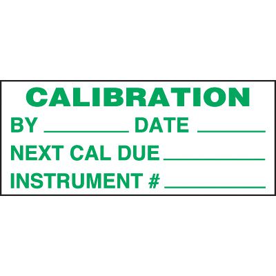 Instrument Calibration Write-On Status Labels
