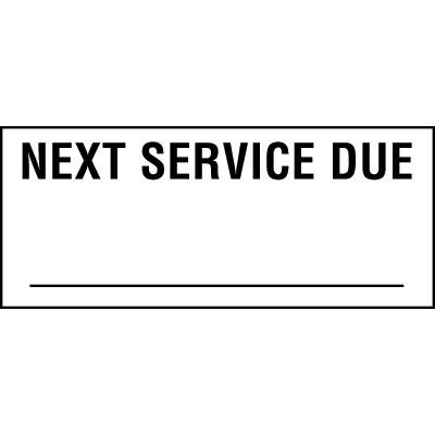Next service due status label