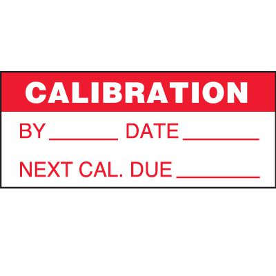 Calibration Write-On Status Labels - White on Red