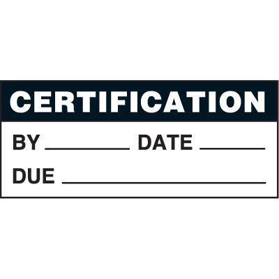 Certification Status Label